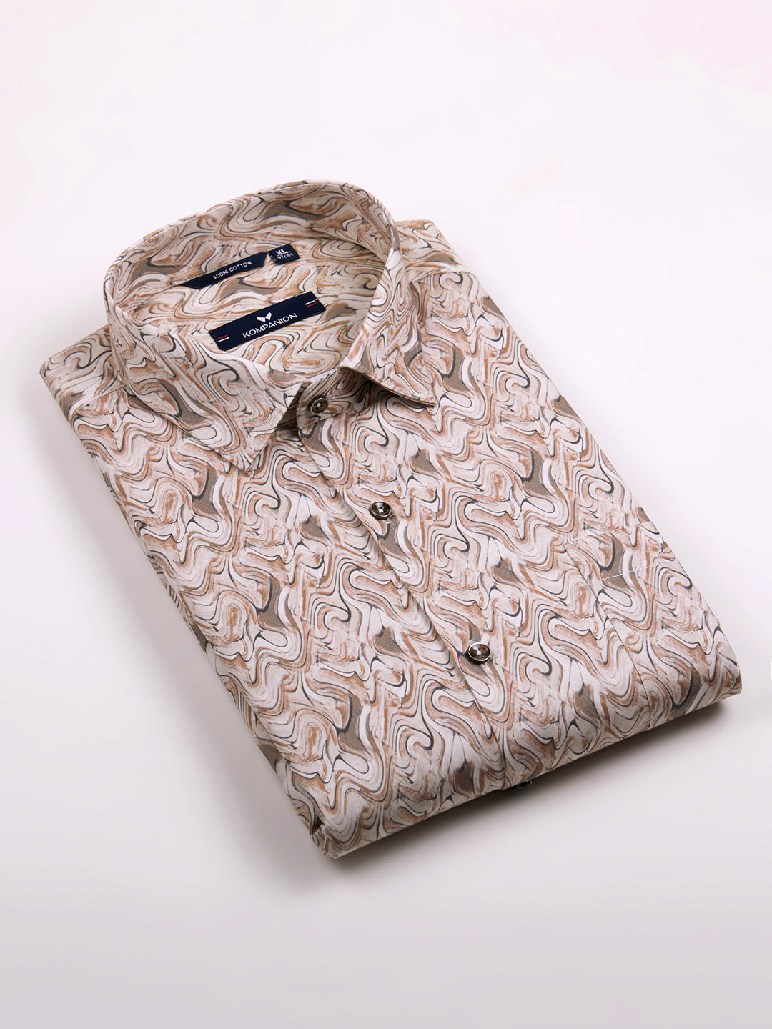 KOMPANION Men's Digital Light Brown print Shirt