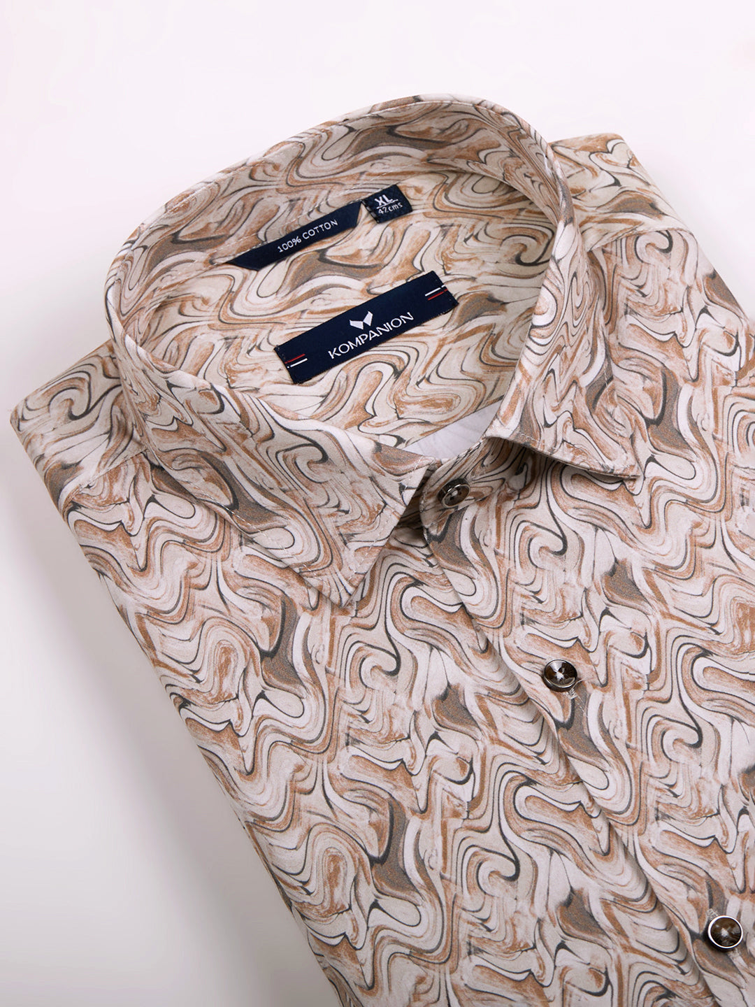 KOMPANION Men's Digital Light Brown print Shirt