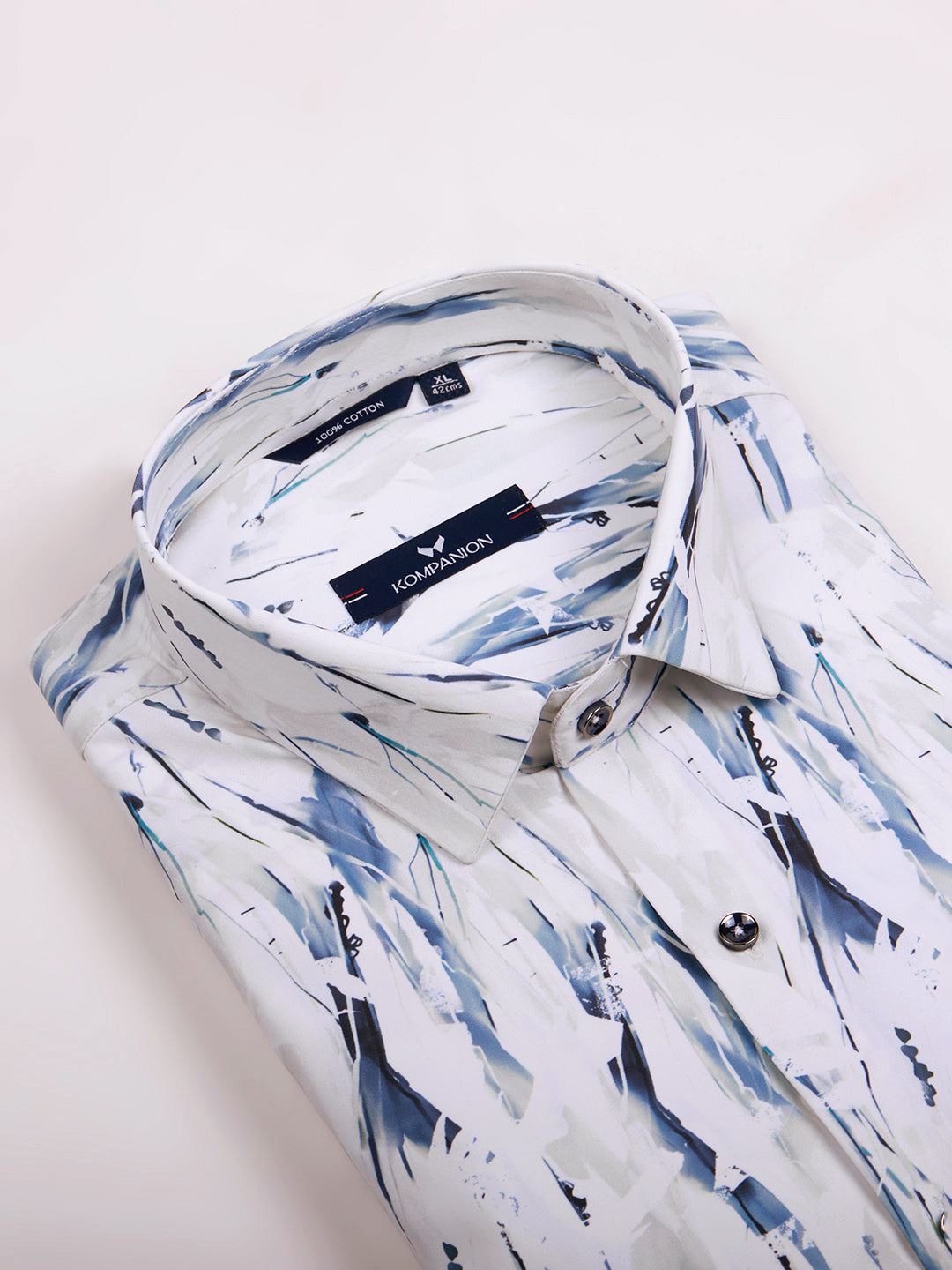 KOMPANION Men's Digital Blue print Shirt