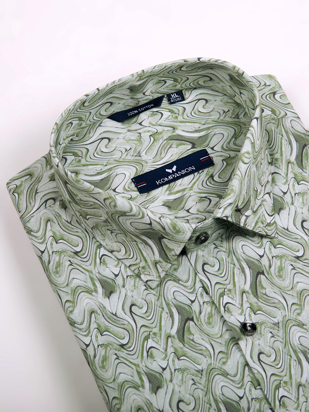 KOMPANION Men's Digital Pista Green print Shirt