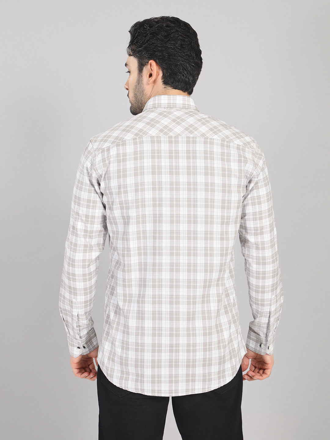 KOMPANION Men's Brown Checks Shirt