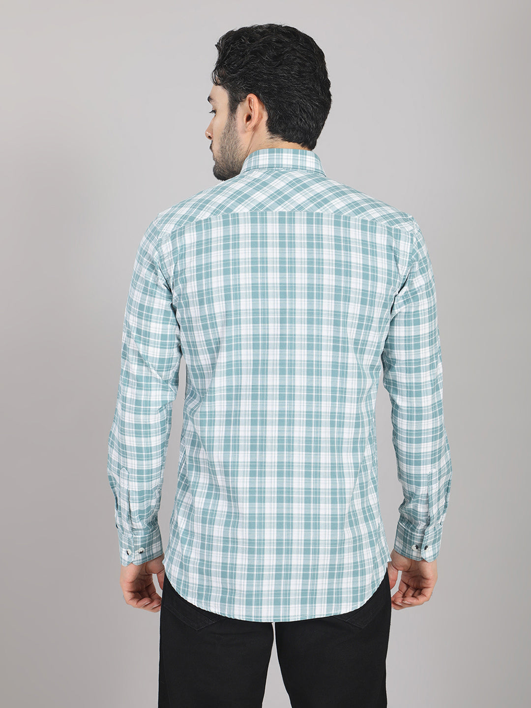 KOMPANION Men's Green Checks Shirt