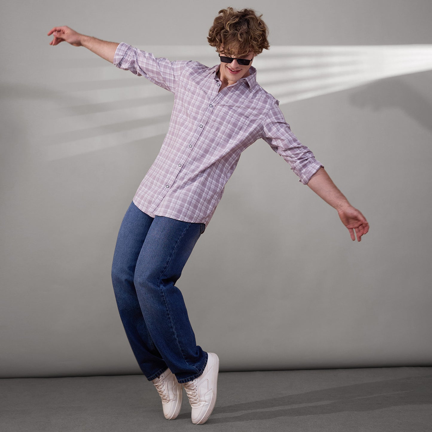 KOMPANION Men's Lilac Checks Shirt