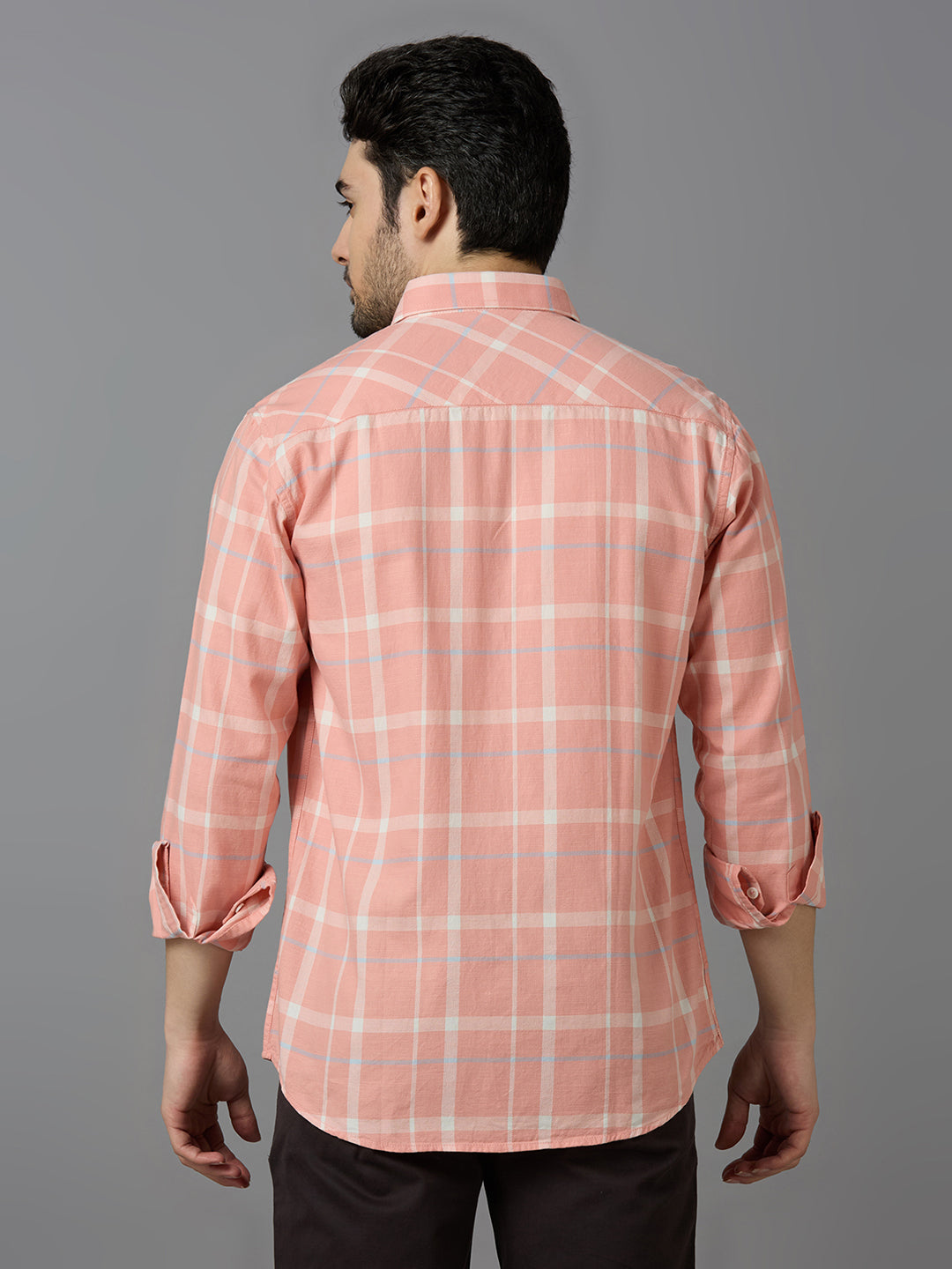 KOMPANION Smart Fit Casual Shirt for Men Peach