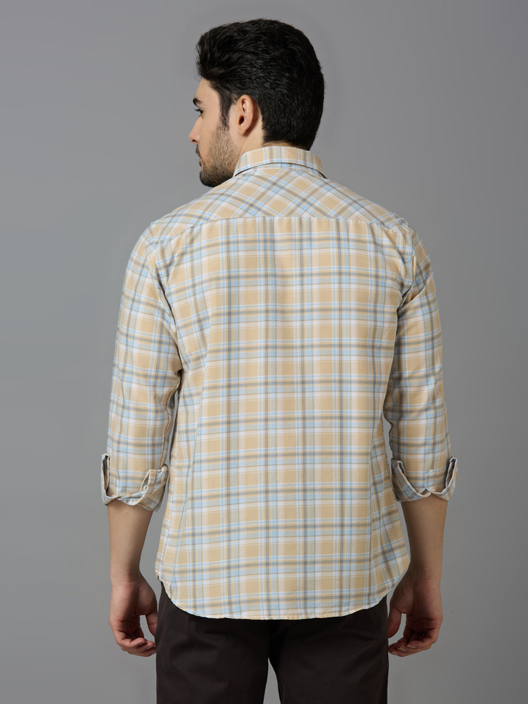 KOMPANION Smart Fit Casual Shirt For Men Cream