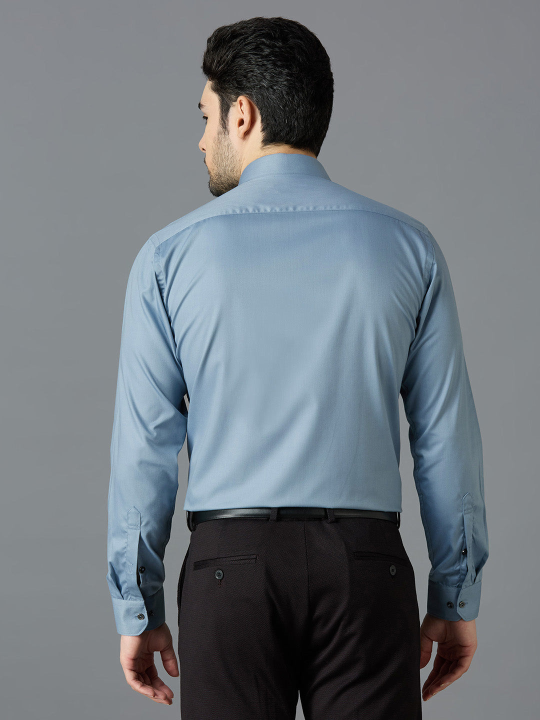 Grey Elegant Office Wear Shirt for Men - ALLEN BROWN