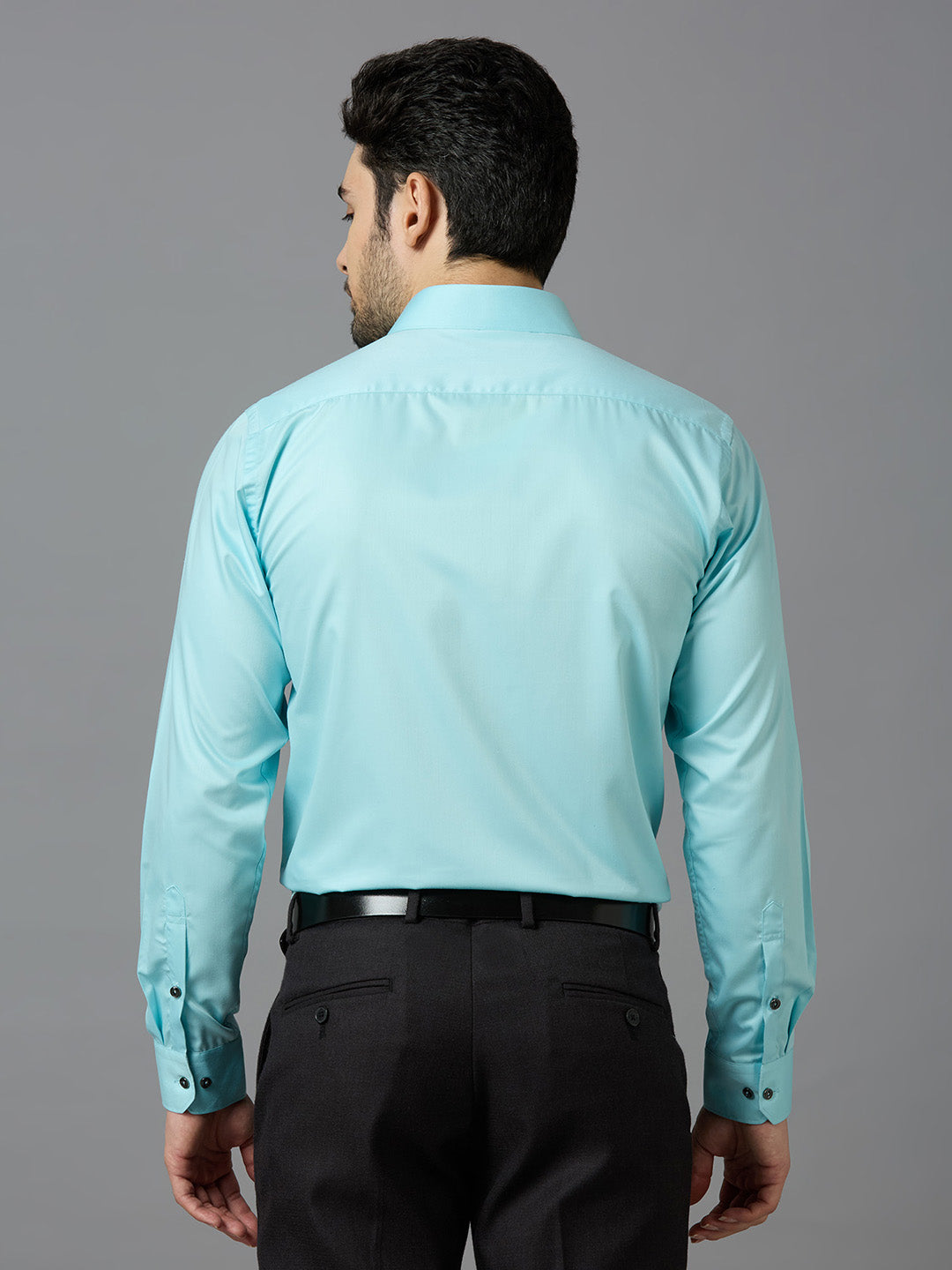 Sky Blue Elegant Office Wear Shirt for Men - ALLEN BROWN