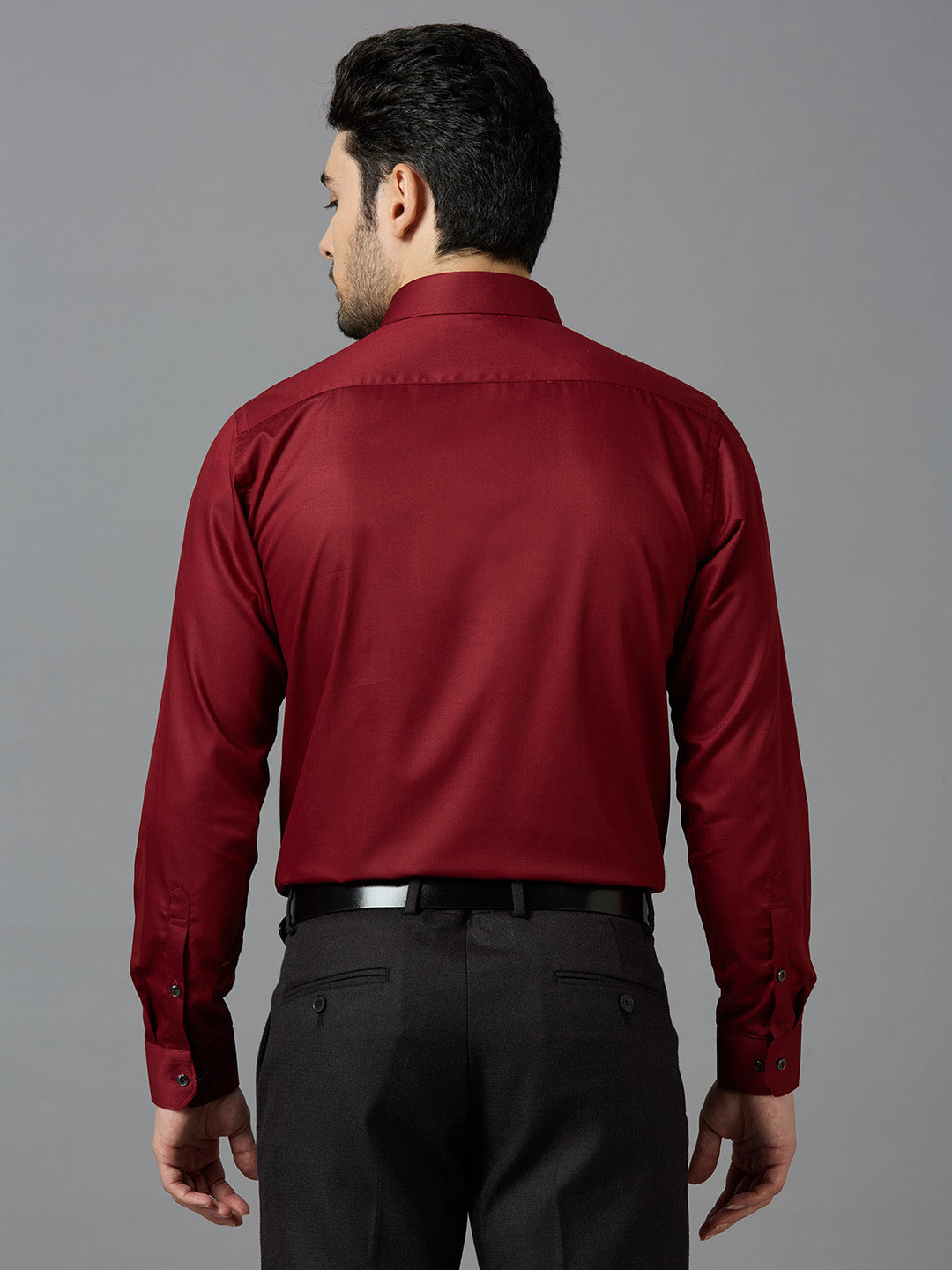Maroon Elegant Office Wear Shirt for Men - ALLEN BROWN