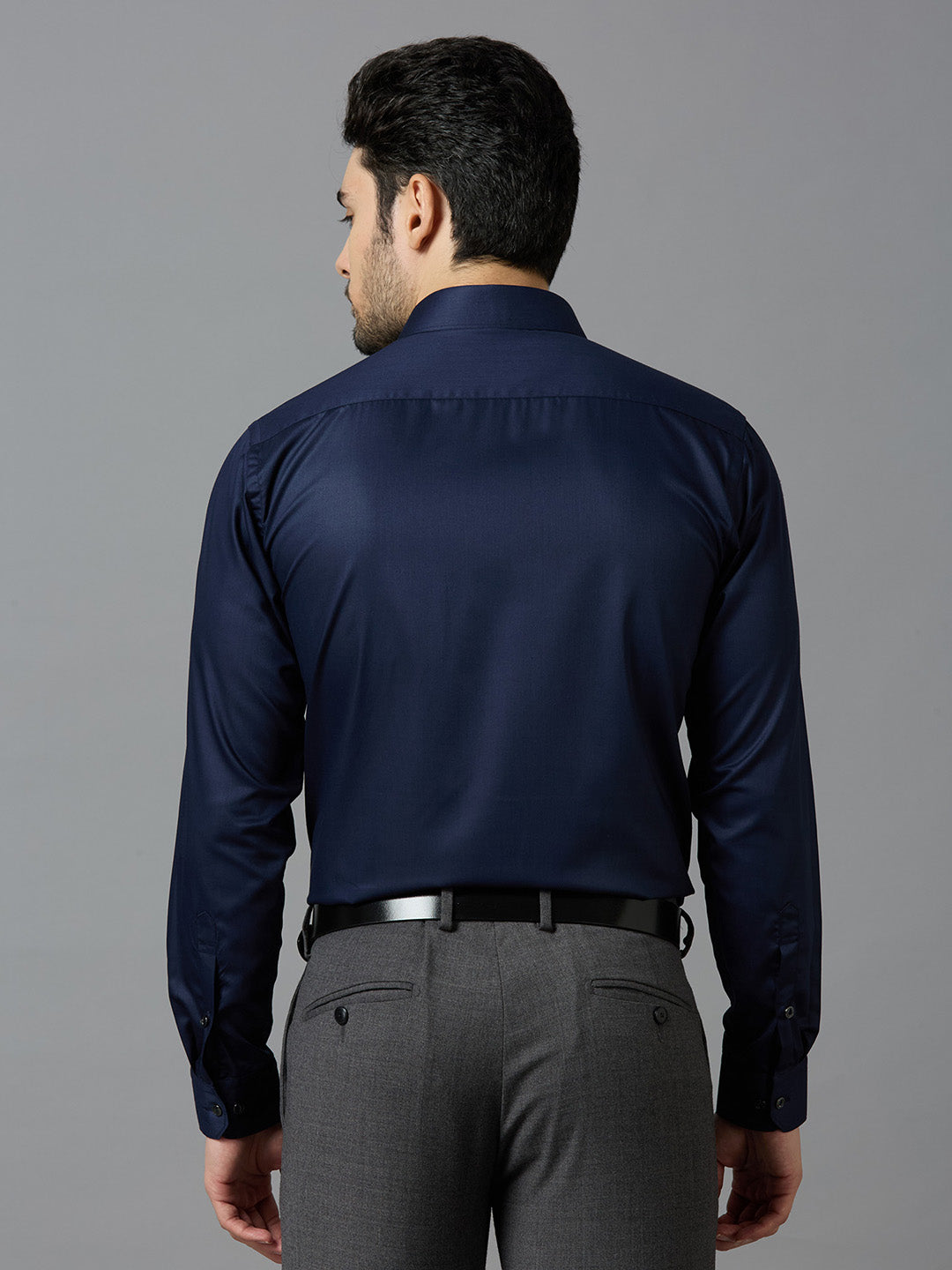 Neavy Blue Elegant Office Wear Shirt for Men - ALLEN BROWN