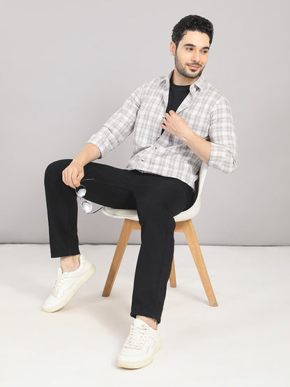KOMPANION Men's Brown Checks Shirt