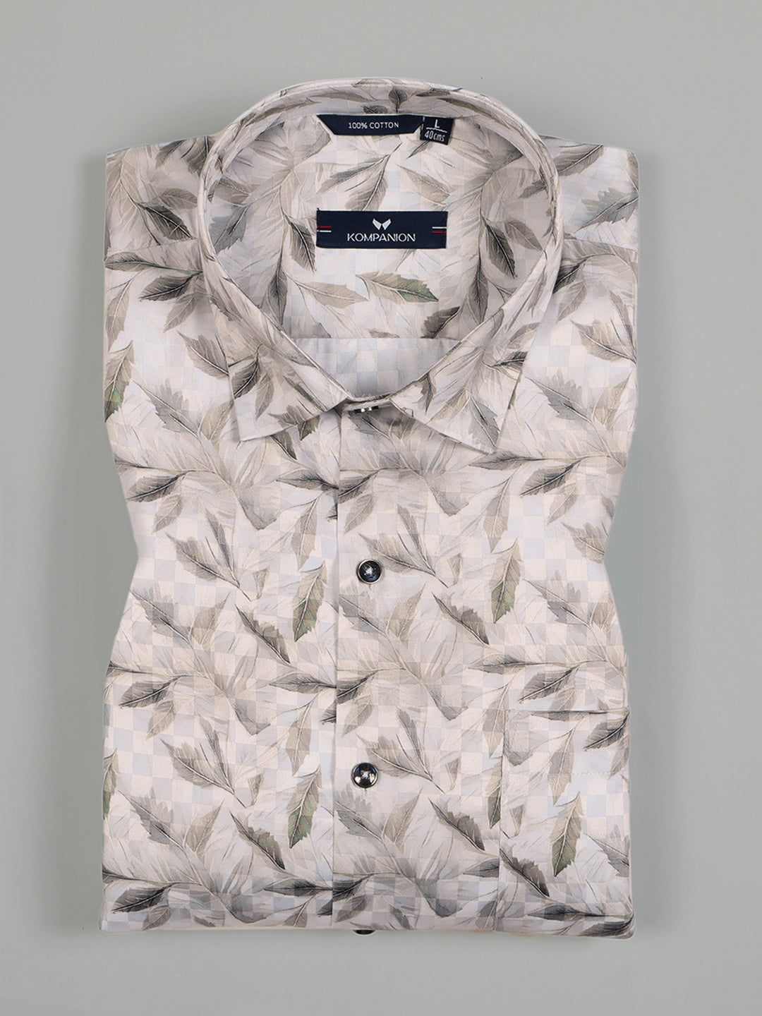 Kompanion Men's Green Digital Print Shirt