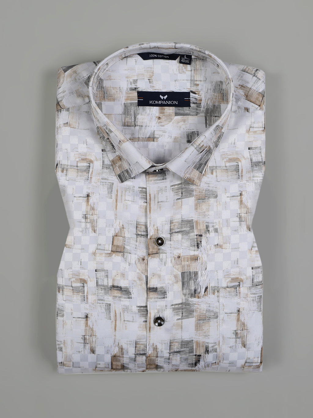 Kompanion Men's Orange Digital print Shirt