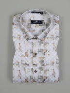 Kompanion Men's Orange Digital print Shirt