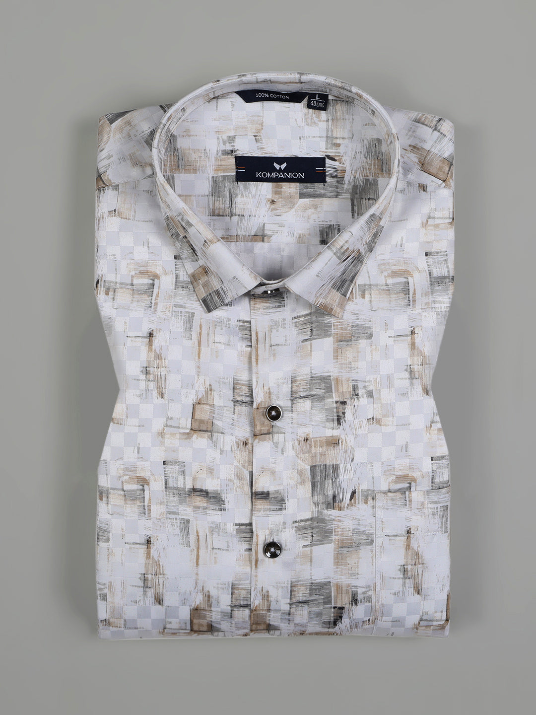 Kompanion Men's Orange Digital print Shirt