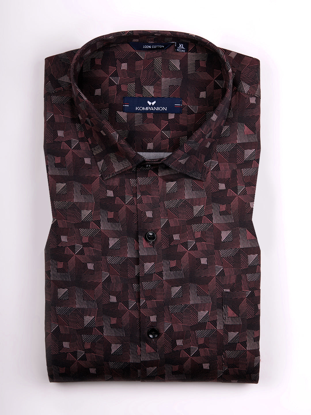 KOMPANION Men's Digital Wine print Shirt