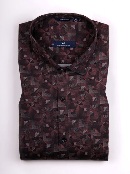 KOMPANION Men's Digital Wine print Shirt