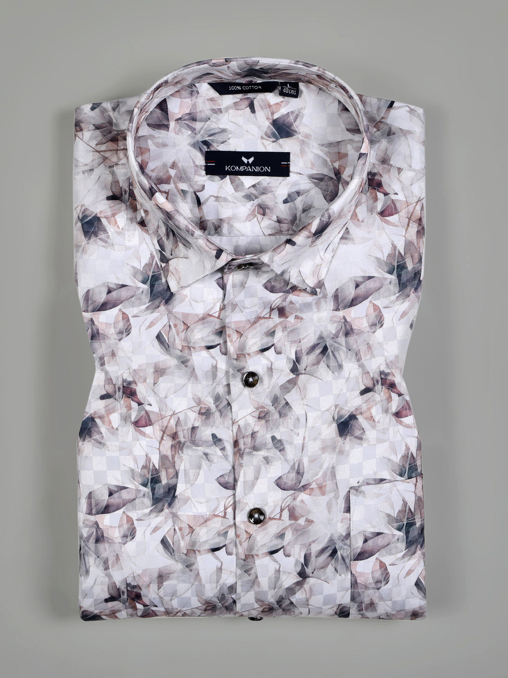 Kompanion Men's Dark Brown Digital print Shirt.