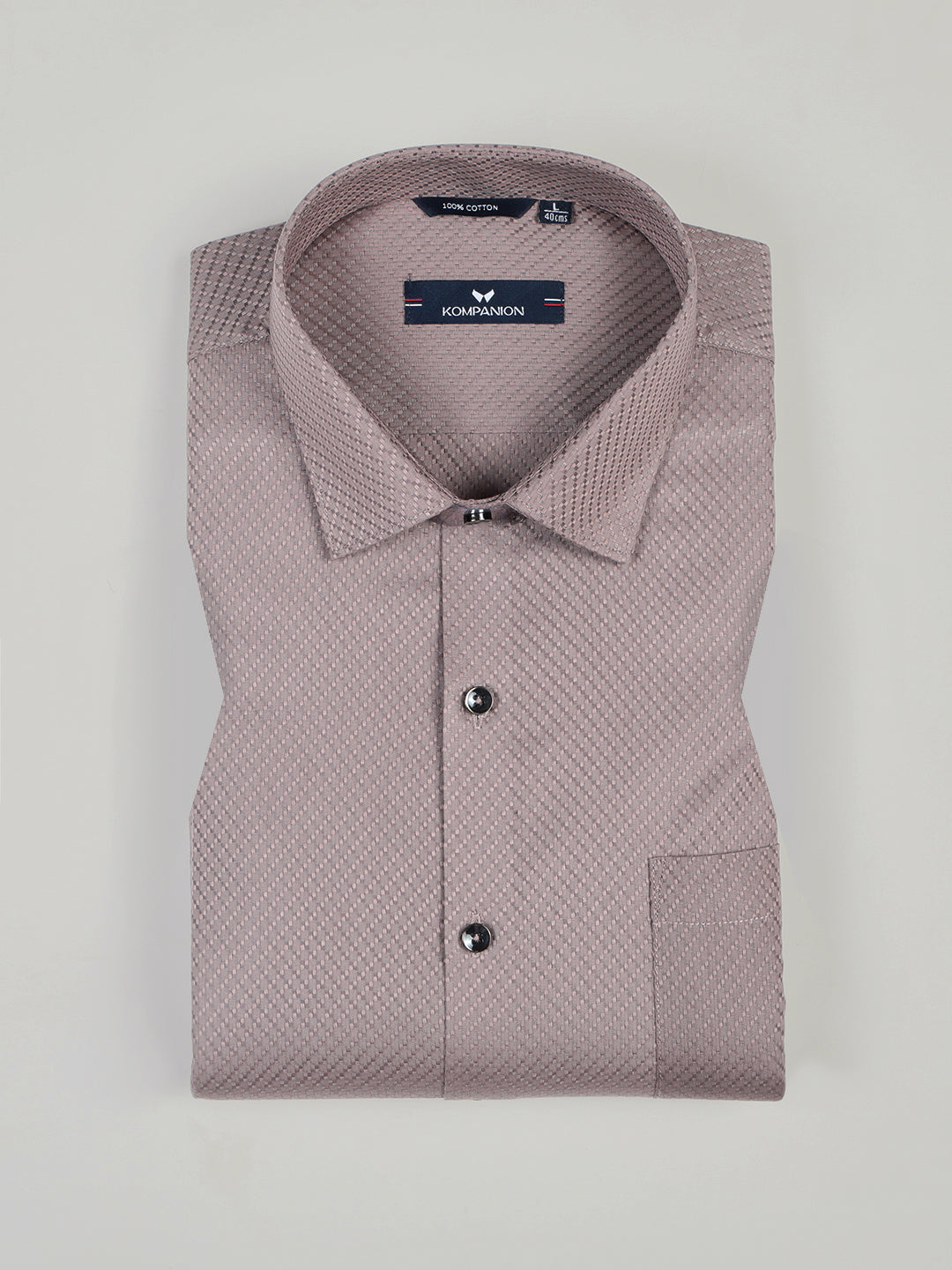 KOMPANION Men's Self structure Shirt - Light Brown