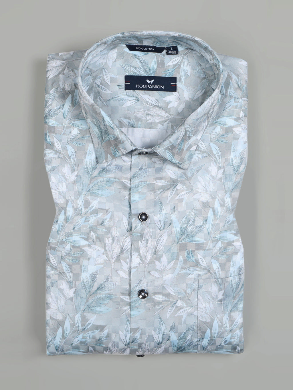 Kompanion Men's Sky Blue Digital print Shirt