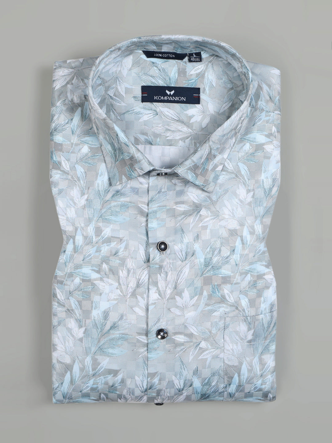 Kompanion Men's Sky Blue Digital print Shirt