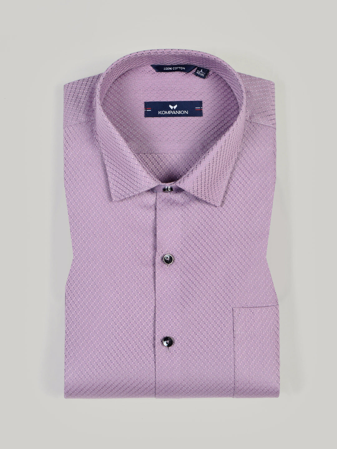 KOMPANION Men's Self structure Shirt - Light purple