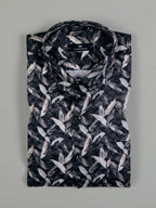 Kompanion Men's Cream Digital print Shirt