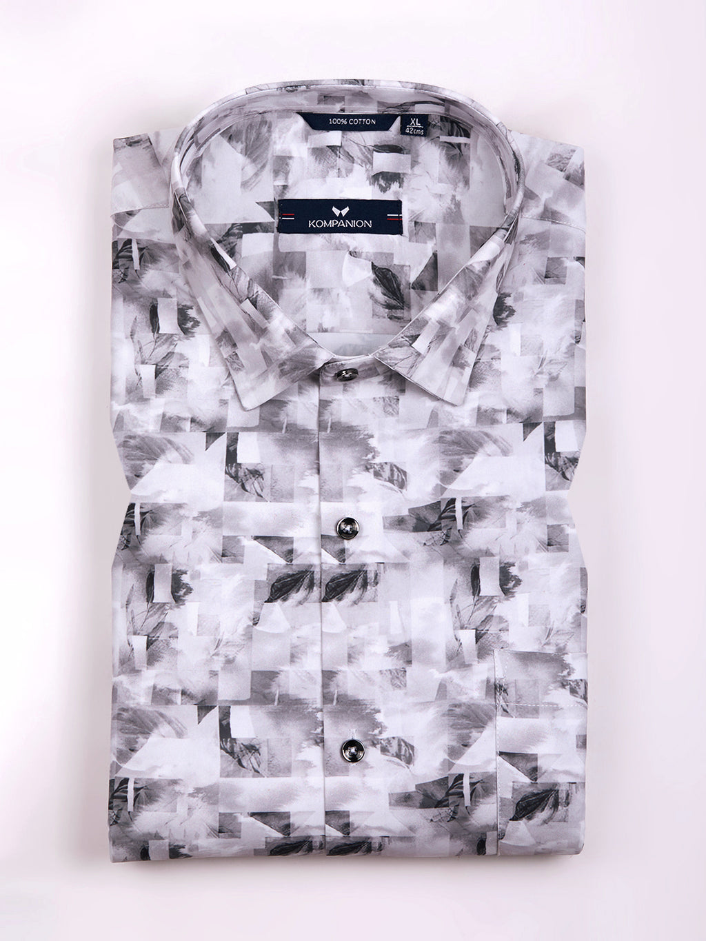 KOMPANION Men's Digital Grey print Shirt