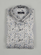 Kompanion Men's Blue/Grey Digital print Shirt