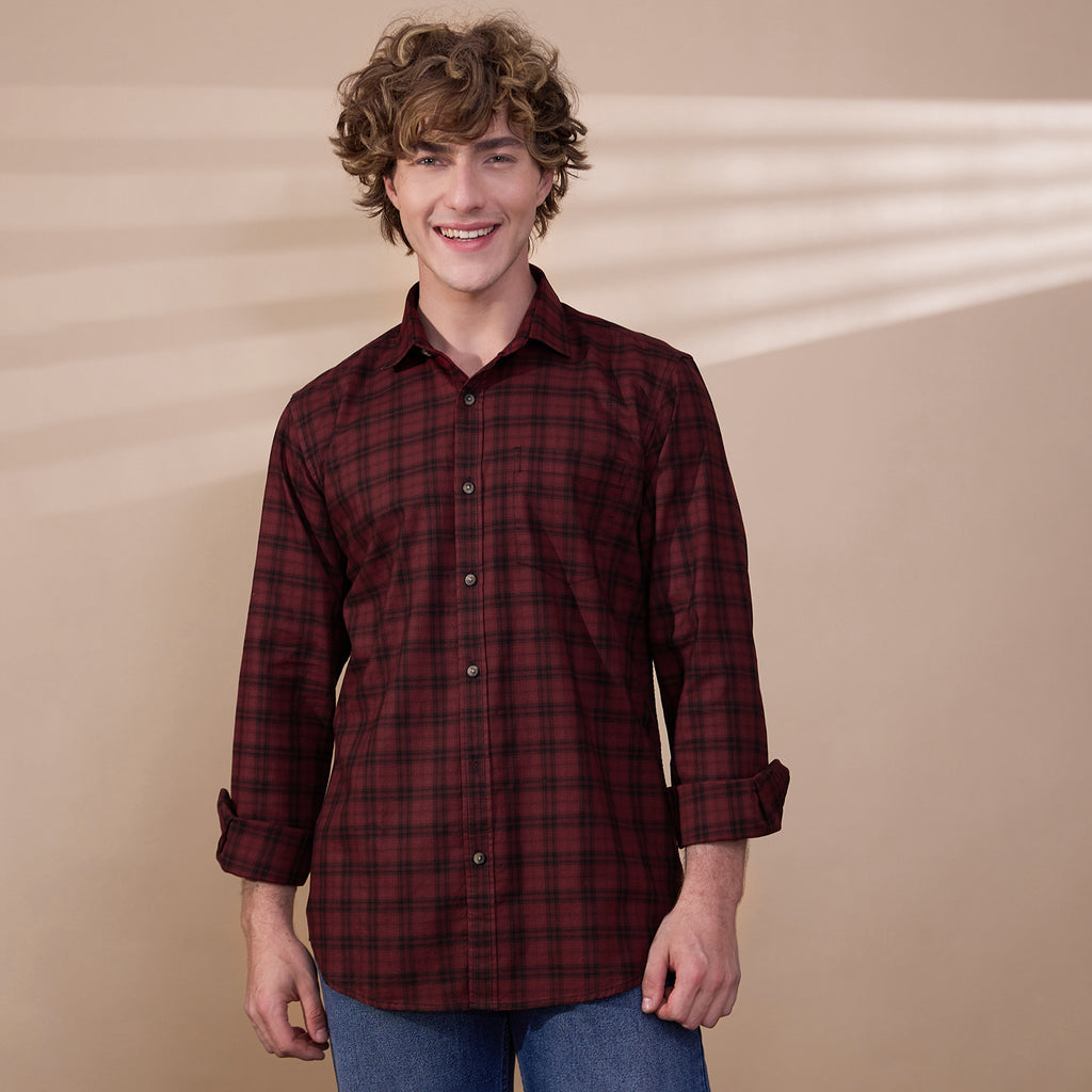 KOMPANION Men's Red Checks Shirt