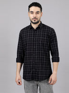 Kompanion Men's Black Checks Shirt
