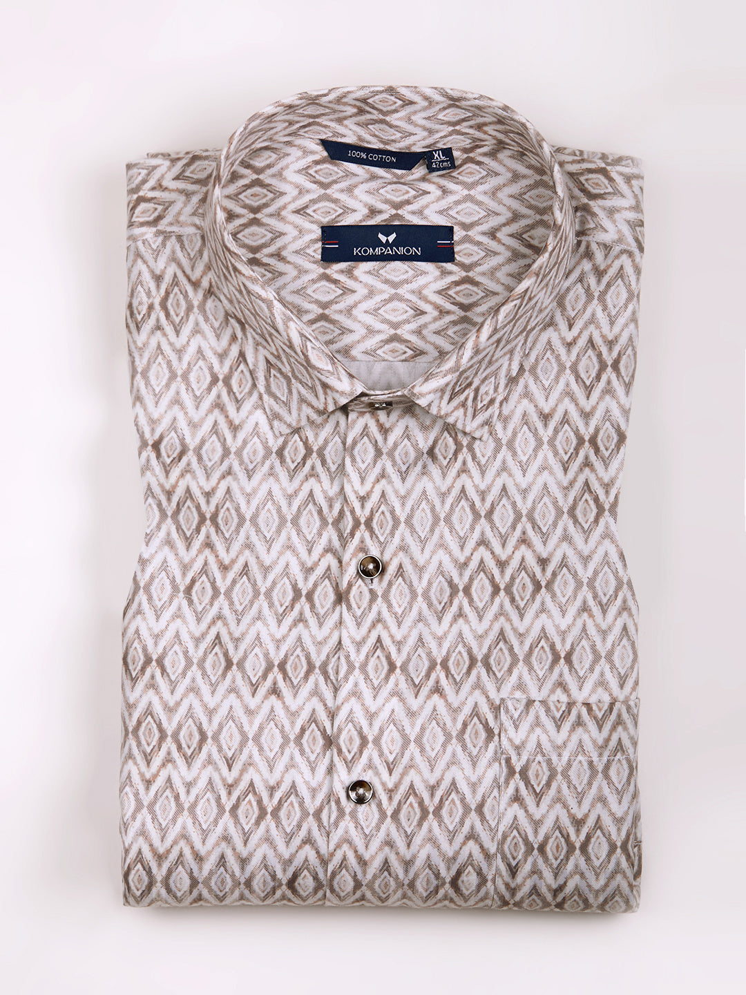 KOMPANION Men's Digital Brown print Shirt