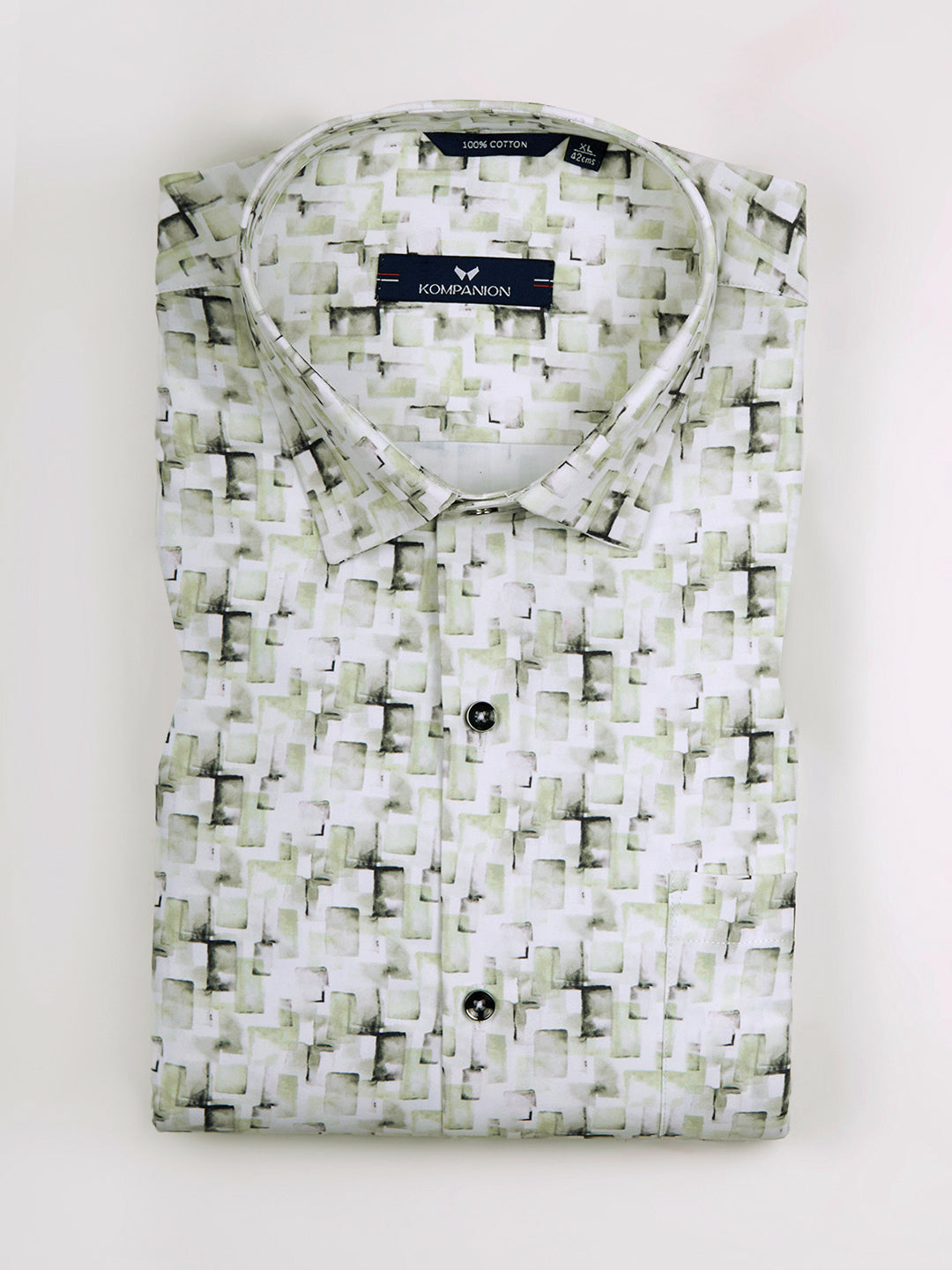 KOMPANION Men's Digital Light green print Shirt