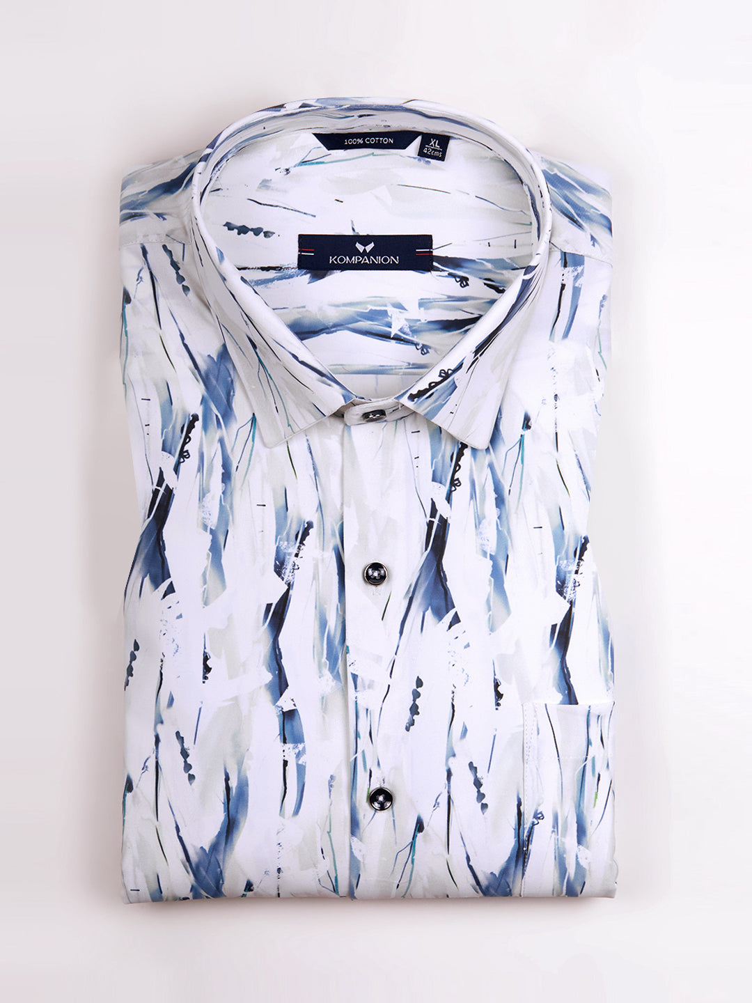 KOMPANION Men's Digital Blue print Shirt