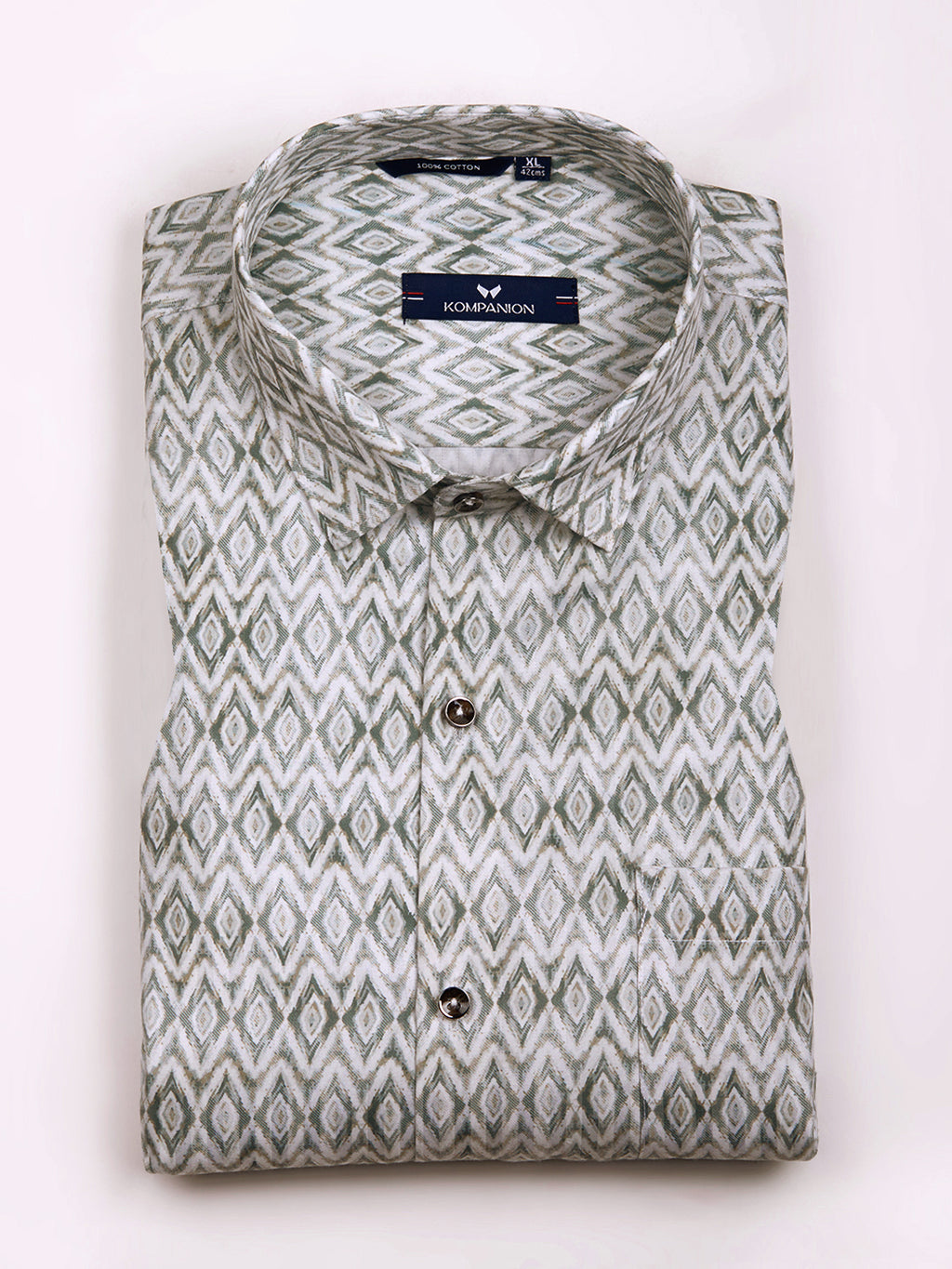 KOMPANION Men's Digital Green print Shirt