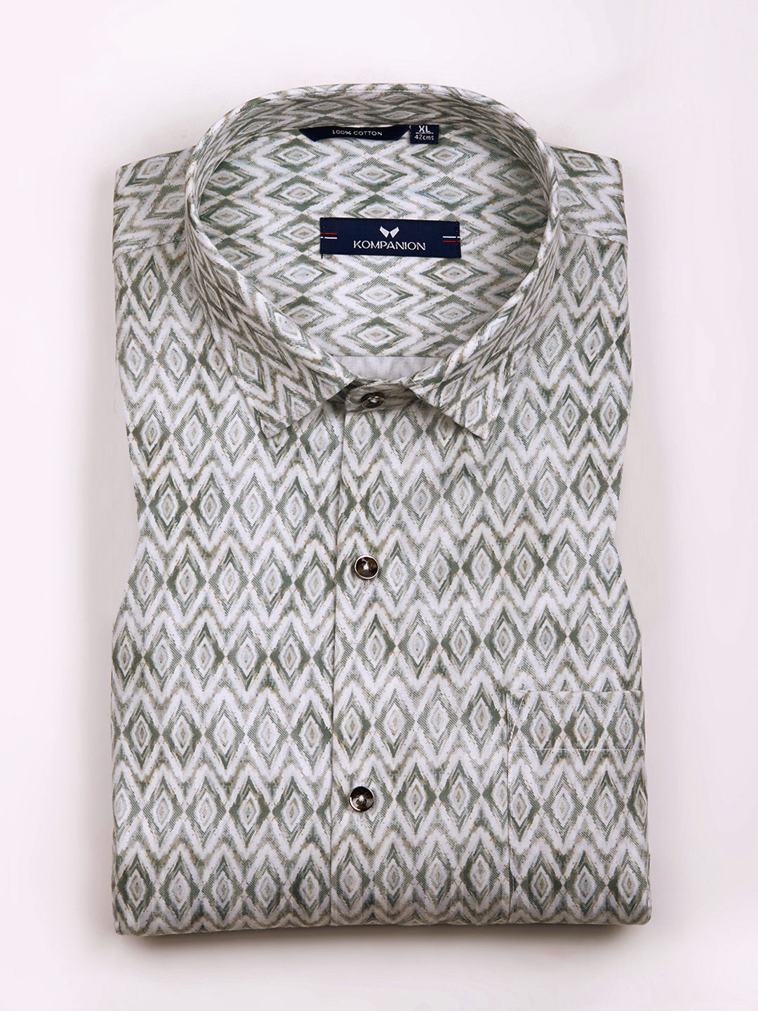 KOMPANION Men's Digital Green print Shirt