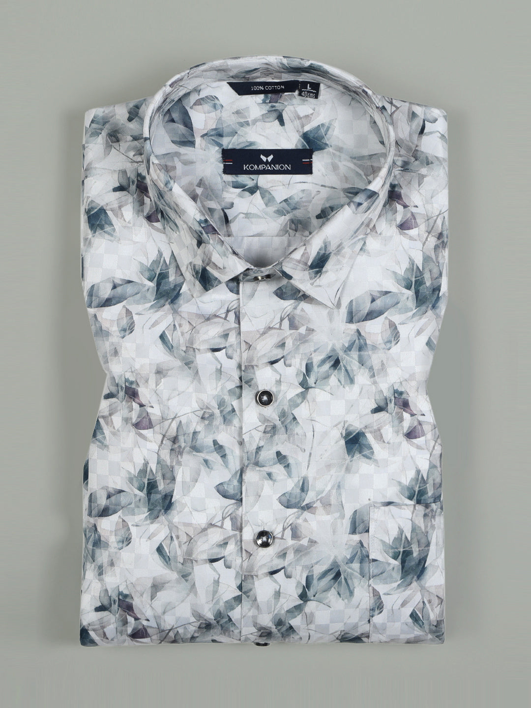 Kompanion Men's Dark Green Digital print Shirt