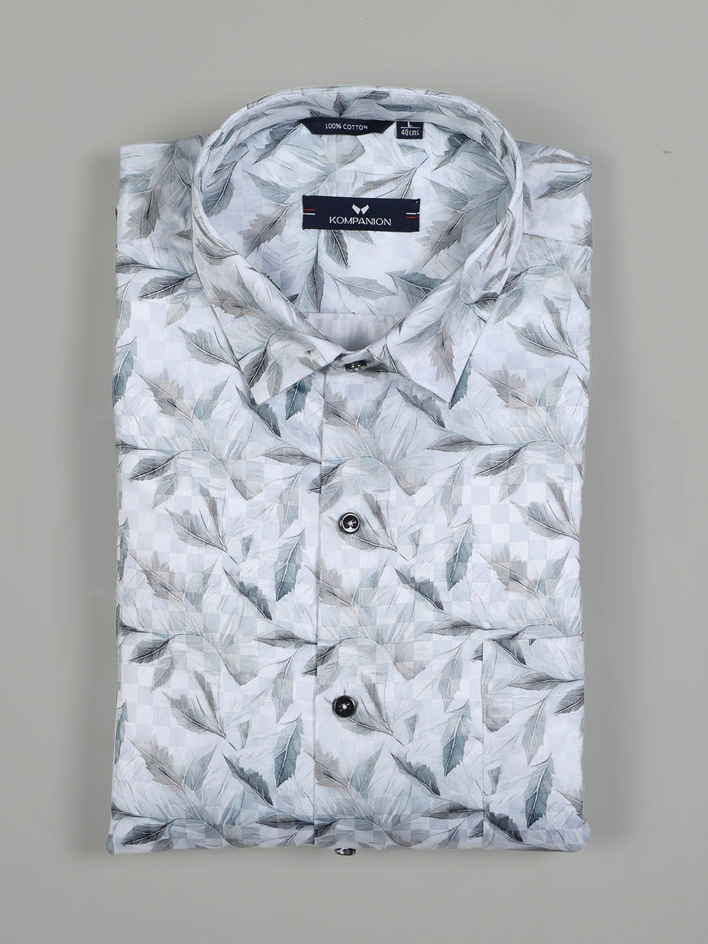 Kompanion Men's Grey Digital print Shirt