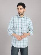 KOMPANION Men's Light Green Checks Shirt