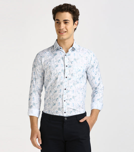 LIGHT BLUE PRINT SHIRT