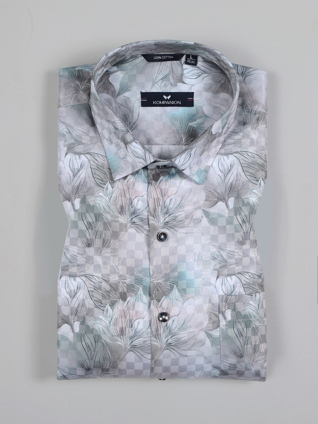 Kompanion Men's Lilac Digital print Shirt