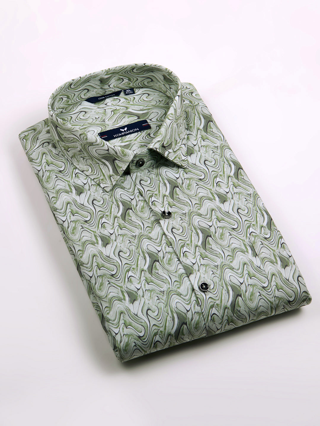 KOMPANION Men's Digital Pista Green print Shirt