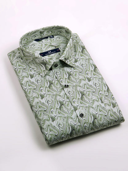 KOMPANION Men's Digital Pista Green print Shirt