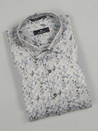 Kompanion Men's Blue/Grey Digital print Shirt