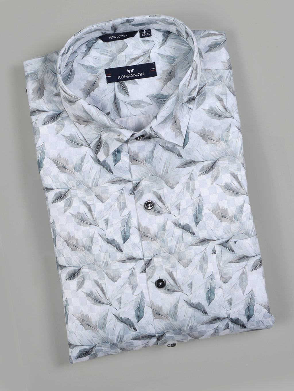 Kompanion Men's Grey Digital print Shirt