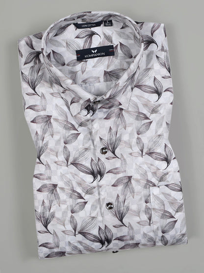 Kompanion Men's Brown Digital print Shirt