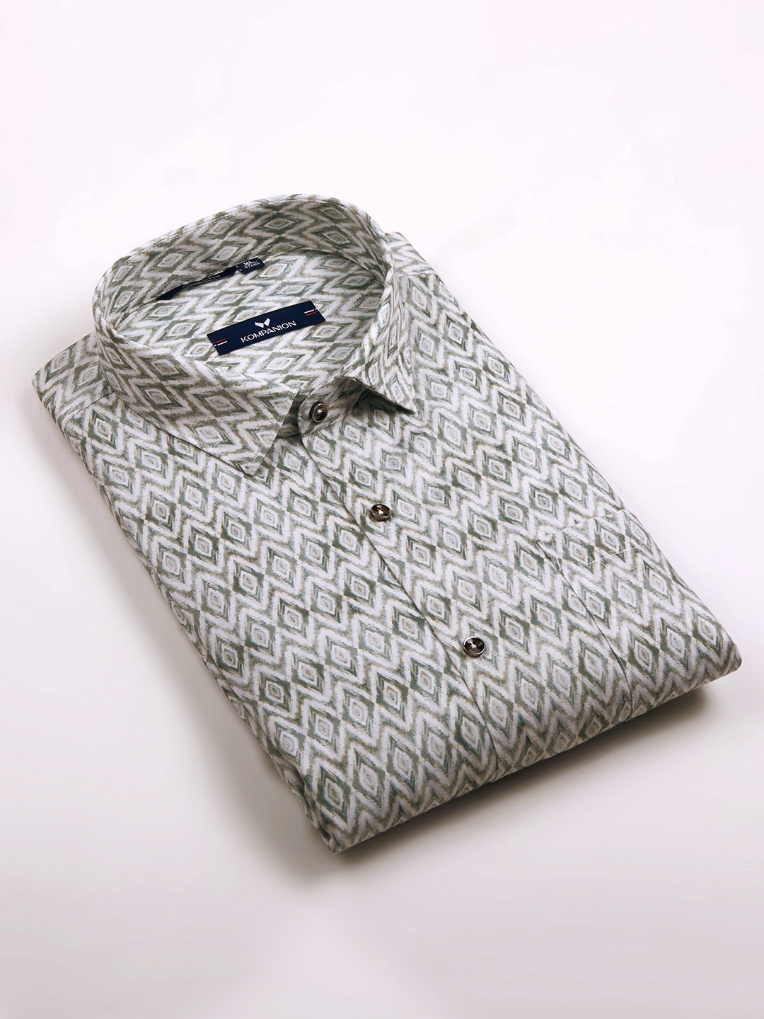 KOMPANION Men's Digital Green print Shirt