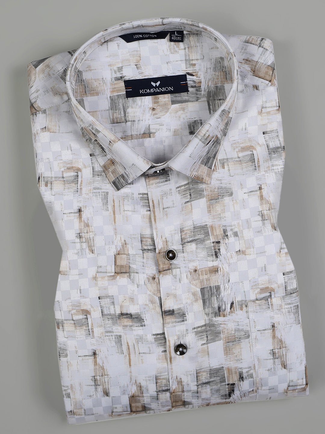 Kompanion Men's Orange Digital print Shirt