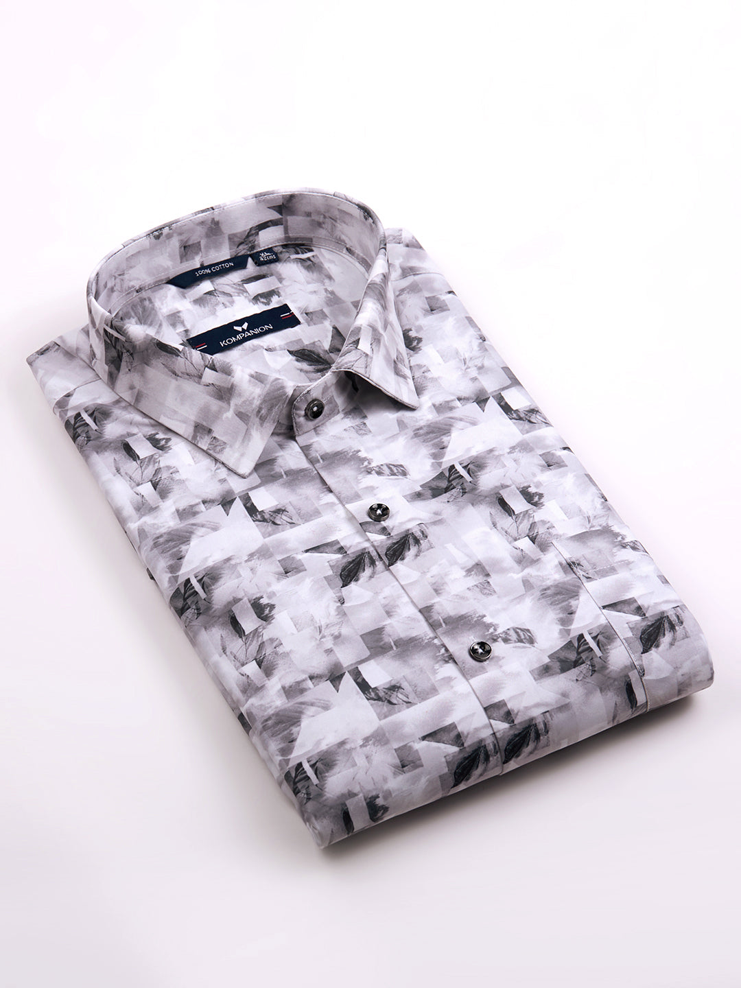 KOMPANION Men's Digital Grey print Shirt