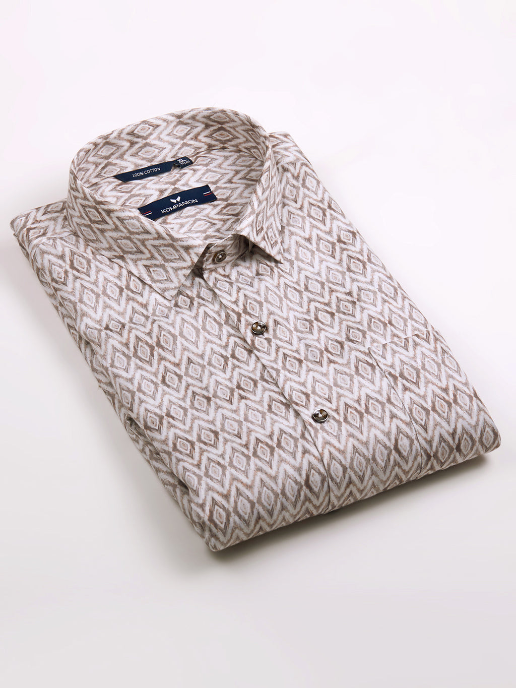 KOMPANION Men's Digital Brown print Shirt