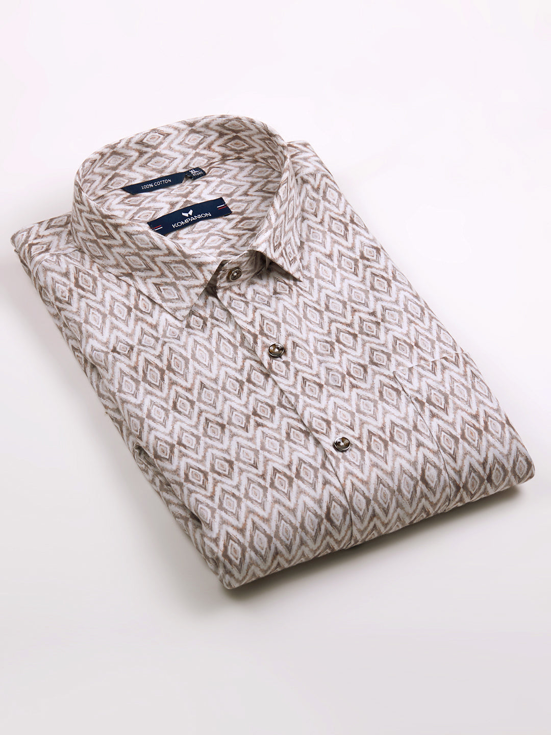 KOMPANION Men's Digital Brown print Shirt